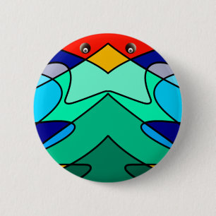 Buntglas-Kardinal abstraktes Design Button