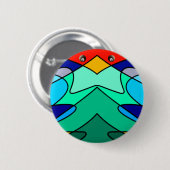 Buntglas-Kardinal abstraktes Design Button (Vorne & Hinten)