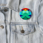 Buntglas-Kardinal abstraktes Design Button (Beispiel)