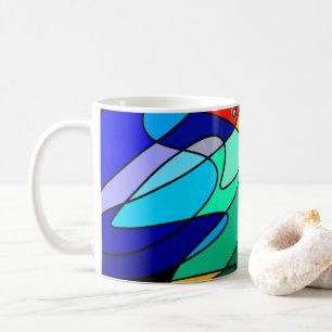 Buntglas-Kardinal abstraktes Design Kaffeetasse