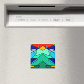 Buntglas-Kardinal abstraktes Design Magnet (In Situ (Geschirrspüler))