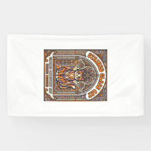 Buntglas Katze Katze Buntglas Kirche Vintage Banner