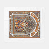 Buntglas Katze Katze Buntglas Kirche Vintage Fleecedecke (Vorderseite (Horizontal))