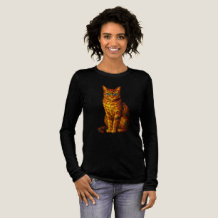 Buntglas-Katze – Langarm-Shirt für Damen Tri-Blend Shirt