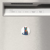 Buntglas Katze Mehrfarbig 784 Magnet (In Situ (Geschirrspüler))