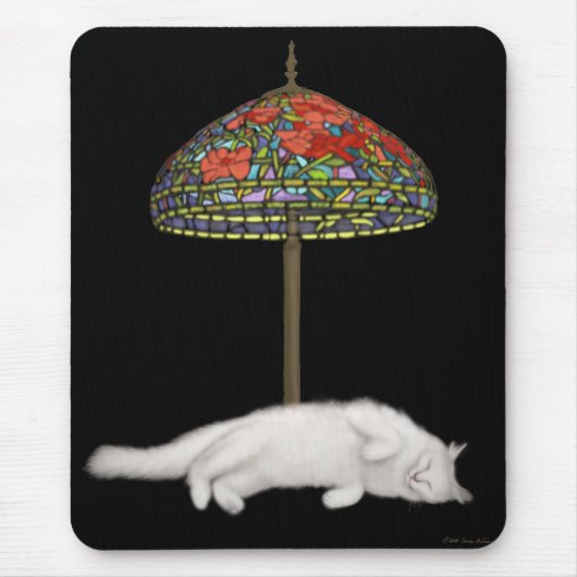 Buntglas-Katze Sunlamp Mousepad (Vorne)