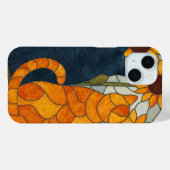 Buntglas-Katzen und Sonnenblumen-Kunstdesign Case-Mate iPhone Hülle (Rückseite (Horizontal))