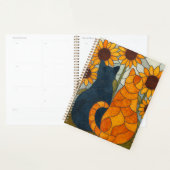 Buntglas-Katzen und Sonnenblumen-Kunstdesign Planer (Anzeige)
