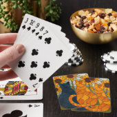 Buntglas-Katzen und Sonnenblumen-Kunstdesign Spielkarten (In Situ)