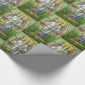 Buntglas-Kirchen-Fenster-Auferstehungs-Engel Geschenkpapier (Ecke)