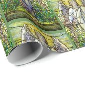 Buntglas-Kirchen-Fenster-Auferstehungs-Engel Geschenkpapier (Rolleneckpunkt)