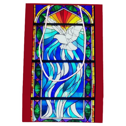 Buntglas-Kirchen-Fenster-Heiliger Geist Taube Mittlere Geschenktüte (Rückseite)