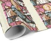 Buntglas-Kirchen-Fenster-St- Dominicrosenbeet Geschenkpapier (Rolleneckpunkt)
