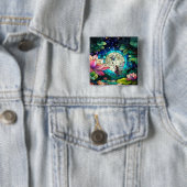 Buntglas Kleine Fee mit Libelle Button (Beispiel)