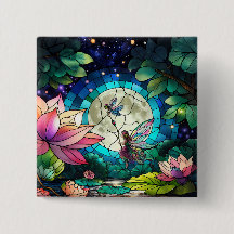Buntglas Kleine Fee mit Libelle