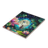 Buntglas Kleine Fee mit Libelle Fliese (Seite)