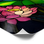Buntglas-Kleine Fee mit Libelle Poster (Ecke)