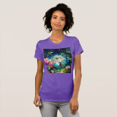 Buntglas Kleine Fee mit Libelle T-Shirt (Vorne ganz)