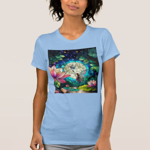 Buntglas Kleine Fee mit Libelle T-Shirt
