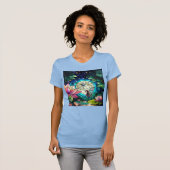 Buntglas Kleine Fee mit Libelle T-Shirt (Vorne ganz)