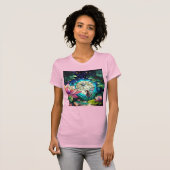 Buntglas-Kleine Fee mit Libelle T-Shirt (Vorne ganz)