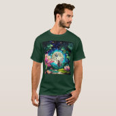 Buntglas Kleine Fee mit Libelle T-Shirt (Vorne ganz)