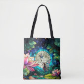 Buntglas Kleine Fee mit Libelle Tasche (Vorderseite)