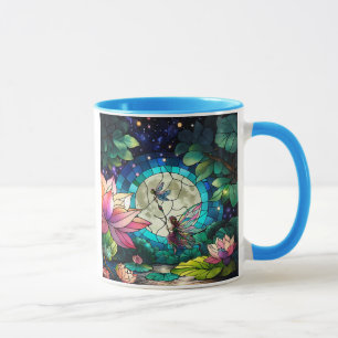 Buntglas Kleine Fee mit Libelle Tasse