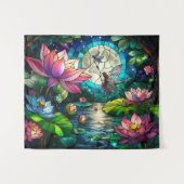 Buntglas Kleine Fee mit Libelle Wandteppich (Vorderseite (Horizontal))