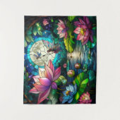Buntglas Kleine Fee mit Libelle Wandteppich (Vorderseite)