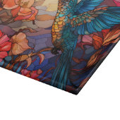 Buntglas Kolibri Schneidebrett (Ecke)