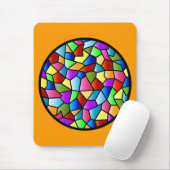 Buntglas-Kreis Mousepad (Mit Mouse)