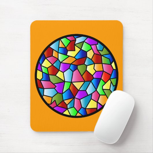 Buntglas-Kreis Mousepad (Mit Mouse)