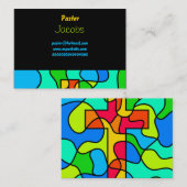 Buntglas-Kreuz, Visitenkarte (Vorne/Hinten)