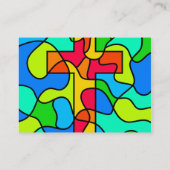 Buntglas-Kreuz, Visitenkarte (Rückseite)