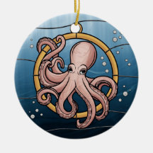 Buntglas Kunst, Buntglas Oktopus