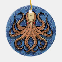 Buntglas Kunst, Buntglas Oktopus
