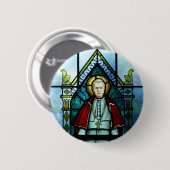 Buntglas-Kunst Papst-Saint Pius X Button (Vorne & Hinten)