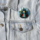 Buntglas-Kunst Papst-Saint Pius X Button (Beispiel)