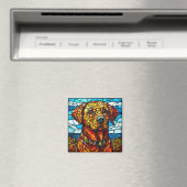 Buntglas-Labrador-Hund Magnet (In Situ (Geschirrspüler))