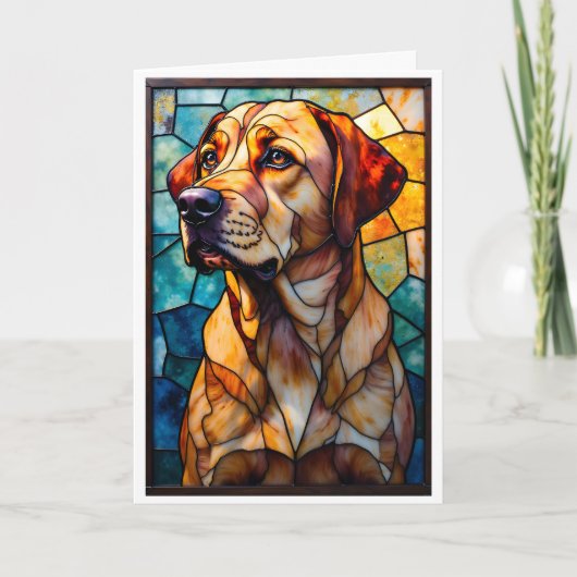 Buntglas-Labrador Retriever-Hund Karte (Vorderseite)