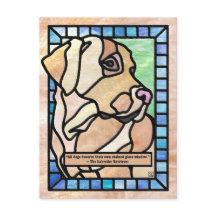Buntglas-Labrador-Retriever-Hund-Postkarten