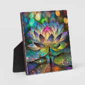 Buntglas Lebendige Lotusblume Fotoplatte (Vorderseite)