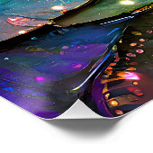 Buntglas Lebendige Lotusblume Poster (Ecke)