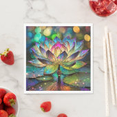 Buntglas Lebendige Lotusblume Serviette (Beispiel)