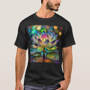 Buntglas Lebendige Lotusblume T-Shirt