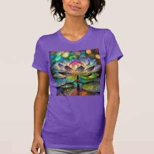 Buntglas Lebendige Lotusblume T-Shirt