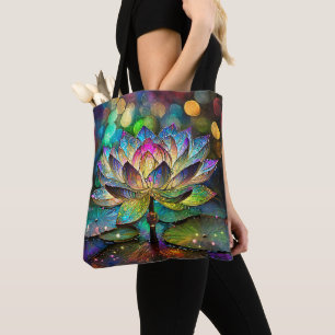 Buntglas Lebendige Lotusblume Tasche
