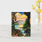 Buntglas (leere Anmerkungskarte) Karte (Gelbe Blume)