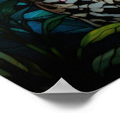 Buntglas-Leopard-Dschungelkatzen-Dekor Poster (Ecke)